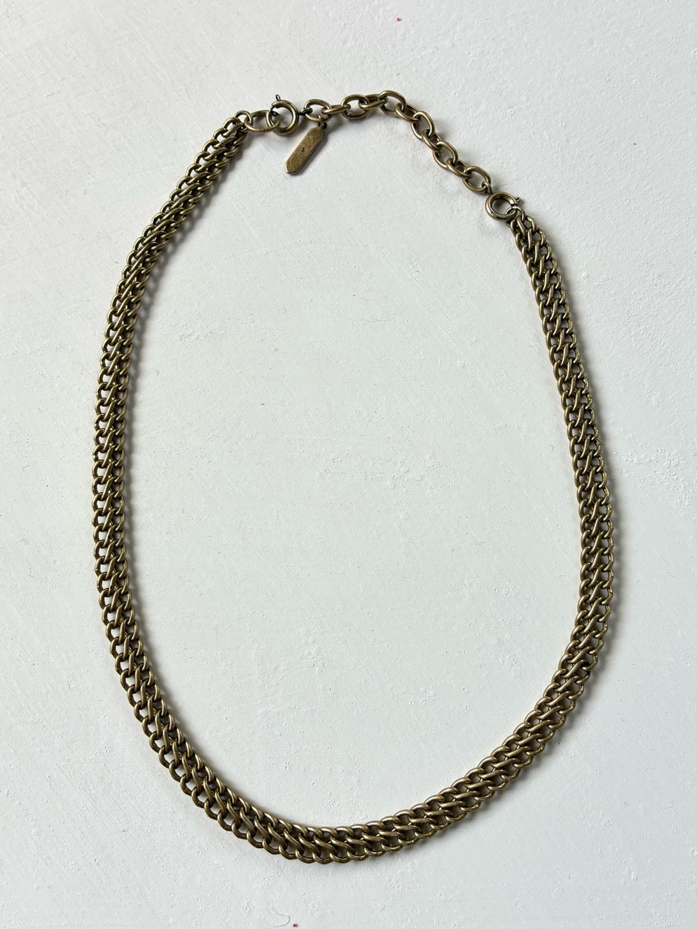 Stella & Dot Gold/Brass Tone Double Chain Necklace